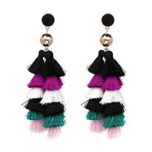 BOHEMIAN LONG DROP TASSEL FRINGE EARRINGS